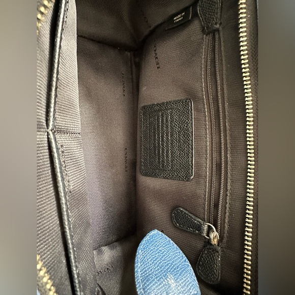 Coach Blue Satchel with Black Floral Design - Picture 5 of 9